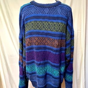 Funky vintage jacquard knit sweater